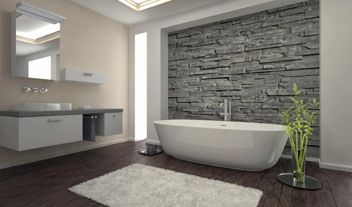 Modern Bathroom with a Touch of Natural Stone